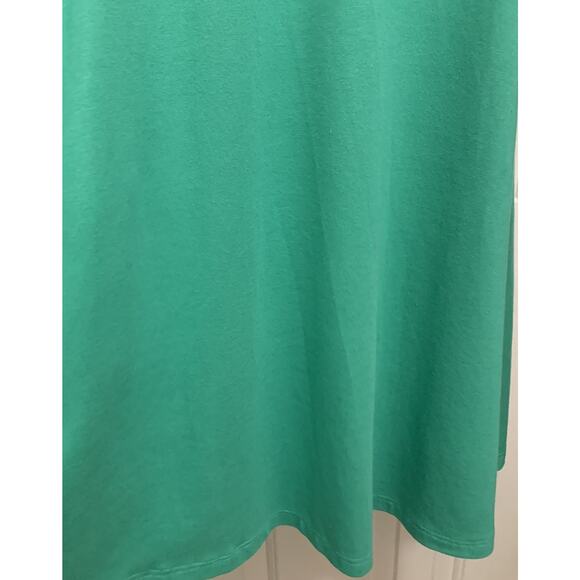 Eileen Fisher Organic Cotton Surplice Sleeveless Dress Petite PM Green A-Line - Picture 7 of 7